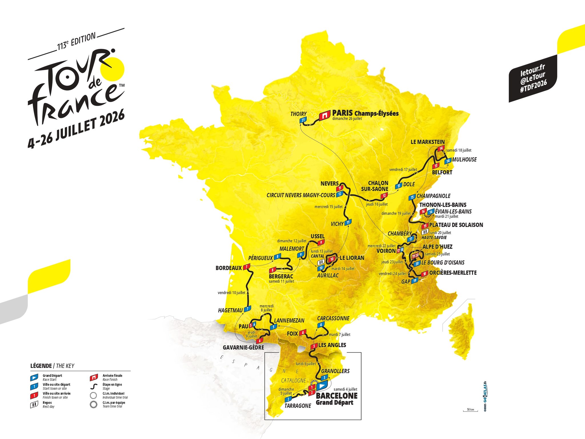 Le Tour de France 2026 passe par Font-Romeu et Bolquère et arrivera aux Angles le 6 juillet 2026